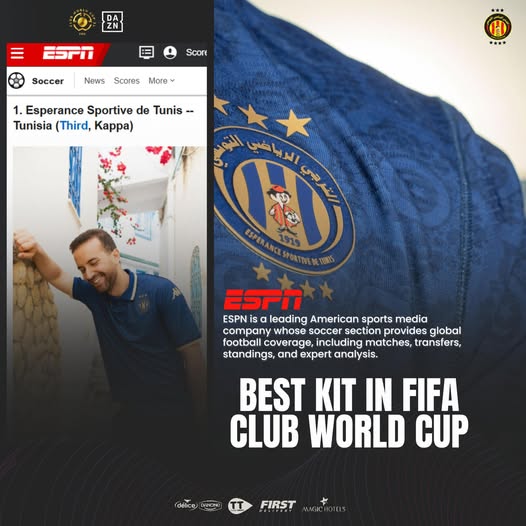 قميص الترجي الرياضي التونسي الثالث هو الأفضل في مسابقة كأس العالم للأندية 