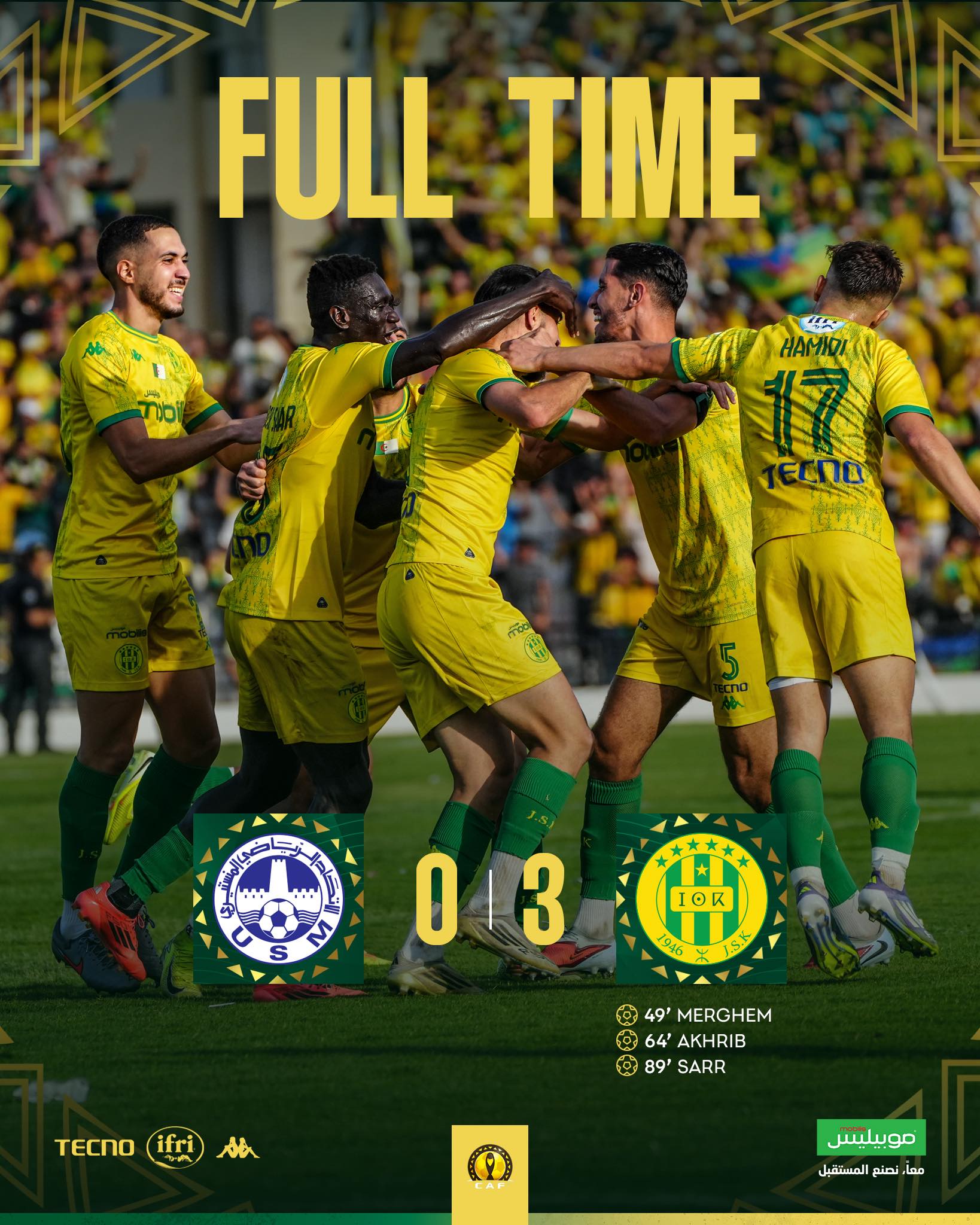  الاتحاد المنستيري – شبيبة القبائل (0-3) : انتهى الدرس